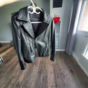 Faux Leather Moto Jacket - Black